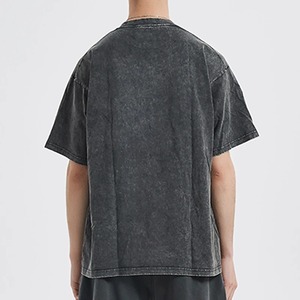 Ensemble de vêtements vintage en coton lavé noir pour hommes, t-shirts à manches courtes, shorts à taille élastique, tenues d'été décontractées et amples - Product Image 3