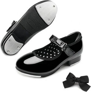 Zapatos de Claqué Baifa para Niñas y Niños, de Charol, con Forro de Cuero Genuino, Lazo Desmontable, para Bebés, Niños Pequeños y Niños Grandes - Product Image 1