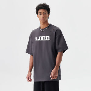 Camiseta de Algodón Grueso de 300GSM para Hombre, Estilo Oversize, Vintage, Lavada y Desgastada, con Gráficos Personalizados, Venta al por Mayor - Product Image 4