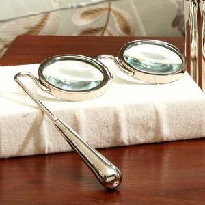 Global Views Lorgnette <b>Magnifying</b> <b>Glass</b> Nickel Decorative Home Office Accent Spectator Opera <b>Glasses</b> - Product Image 5