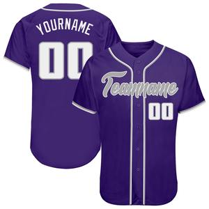 Directo Engro Sportswear Industry Custom Purple White-Gray Camiseta de béisbol auténtica - Product Image 1