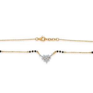 Mangalsutra Moderno con Diamantes y Oro de Flora's Touch para Mujer - Joyería Coleccionable Cultural - Product Image 3