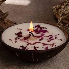 Bougie en coquille de noix de coco 2025 la mieux notée | Bougie en coquille de noix de coco rustique | Option cadeau faite à la main, élégante et durable - Product Image 2