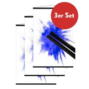 Juego de tiras para pósteres negras de 70 cm, 3 pares, alternativa a la enmarcación para exhibir pósteres - Product Image 1