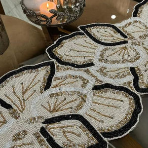 <b>Beaded</b> <b>Placemat</b> Handmade Round Charger for Luxury Dining & Holiday Decor Unique Piece Handmade <b>Beaded</b>, <b>Placemat</b>, Housewarming - Product Image 1