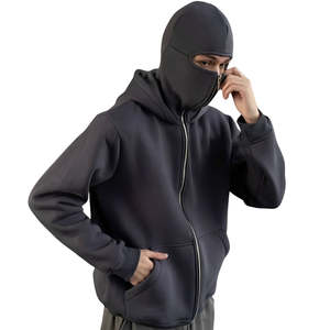 Haute Qualité Hommes Plein Visage Masqué Zip up Balaklava et Ninja À Capuche Coton À Capuche Hommes Balaclava Zipper Hoodie - Product Image 4