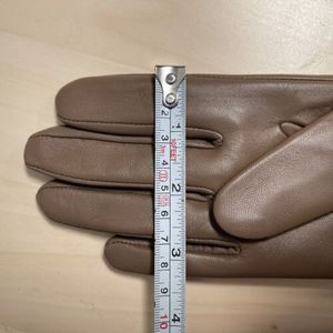 Guanti da donna in vera pelle di pecora marrone taglia M guanti da guida invernali morbidi fodera in lana per ciclismo quotidiano Outdoor Casual - Product Image 2