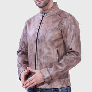 Chaqueta de cuero motorista para hombre al por mayor cantidad a granel servicio OEM/ODM chaqueta de cuero resistente al agua para hombre - Product Image 5