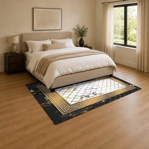 Tapis RUGS DEPOT LXDP-0504 en gros, couleur terre cuite dorée, style oriental traditionnel, imprimé numériquement, lavable en machine, en chenille, antidérapant - Product Image 3