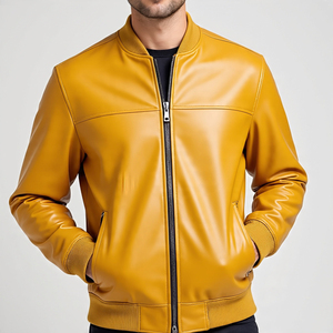 Manteau en cuir universitaire d'hiver de haute qualité hommes veste en cuir boutonnée personnalisée garçons Street Style Vintage Varsity vestes en cuir - Product Image 6