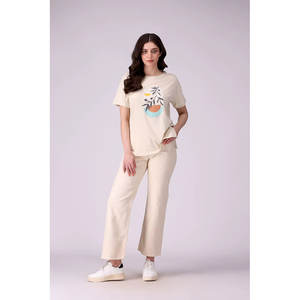 T-shirt surdimensionné pour femmes T-shirts graphiques col rond été manches courtes coupe ample hauts - Product Image 6