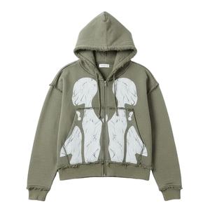 Sweat à capuche de sérigraphie personnalisé surdimensionné entièrement personnalisé 100% coton haute polaire GSM pour sweat à capuche décontracté ou Streetwear pour unisexe - Product Image 1