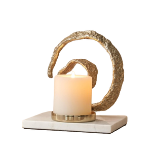 Fabricant de confiance Nouveauté Bougeoir en métal en aluminium Eternity Vogue avec base en marbre - Product Image 1