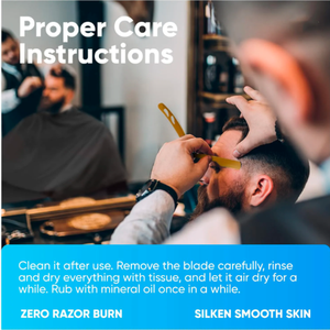 Kit de maquinilla de afeitar de peluquero de acero inoxidable dorado profesional ANAAIF con hoja desechable de borde recto Para una depilación corporal conveniente - Product Image 2