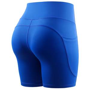 Short de yoga taille haute personnalisé vêtements de sport Sport Fitness entraînement athlétique sans couture Scrunch bout à bout poche de téléphone Shorts pour les femmes - Product Image 5