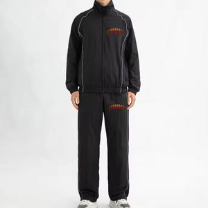 Ensemble survêtement deux pièces coupe-vent unisexe personnalisé, survêtement surdimensionné, fabricant de survêtement, streetwear, survêtement coupe-vent pour hommes - Product Image 4