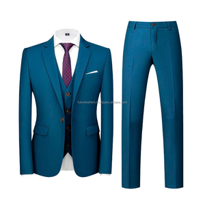 Robe de mariée marié 3 pièces Fashion Gentleman Clothing Blazer Pant Coat pour hommes de couleur et de taille personnalisées Respirant - Product Image 1