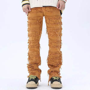 Pantalon empilé décontracté pour hommes Logo imprimé personnalisé Pantalon empilé Pantalon avec logo personnalisé Jogger surdimensionné Pantalon empilable à bas prix - Product Image 5