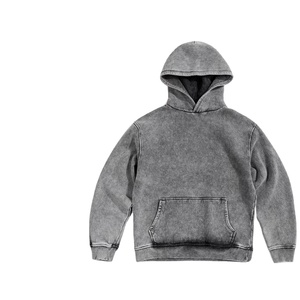 Sweat à capuche thermique unisexe en molleton épais de haute qualité, personnalisé, délavé à l'acide, sans cordon, en coton respirant, modèle HS 2026 - Product Image 2