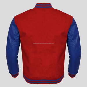 Men Wool Varsity Jacket Leather Sleeve College Baseball Jacket Custom Wholesale - Product Image 4