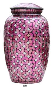 Urnes funéraires en verre mosaïque en aluminium-Grande urne funéraire de taille adulte - Product Image 2