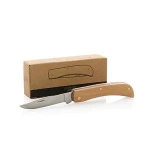 Coltello Tascabile Sostenibile in Legno FSC e Acciaio Inossidabile, Design Compatto per Campeggio all'Aperto - Utensili Ecologici - Product Image 3