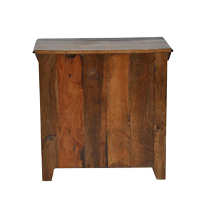 Rokly Table de chevet intérieure moderne et antique Cadre en bois recyclé solide 2 portes réglables en fer pour chambre salon appartement - Product Image 6