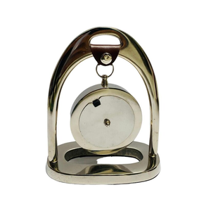 Horloge de table de bureau en nickel brillant antique nautique horloge décorative de bureau. par calvin artisanat - Product Image 4