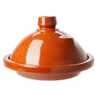 Tajine marocain artisanal écologique avec couvercle en argile, diamètre 20 cm, en argile naturelle, pour cuisinière à gaz MA