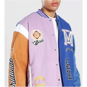 Custom Logo Giacca Baseball 100% Wool Quick Dry Breathable Animal Print <b>Summer</b> Couple College <b>Men's</b> Letterman <b>Jacket</b> - Product Image 6