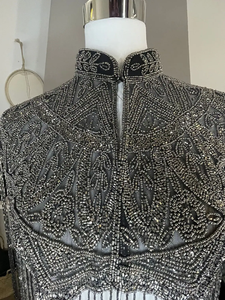 Capa de Fiesta Victoriana Burlesque Hecha a Mano, 100% Poliéster, Bordado con Cuentas de Semillas y Perlas, Espectacular, Vintage, con Lentejuelas, Elegante - Product Image 2