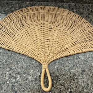 Abanico de Ratán Tejido a Mano Vintage, Arte de Pared, Decoración Rústica Boho para el Hogar - Product Image 3