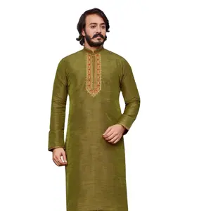 Manxun High Quality Casual Kurta Design for Men Light Brown Cotton Suit Regular Collar Dubai Jubba 2023