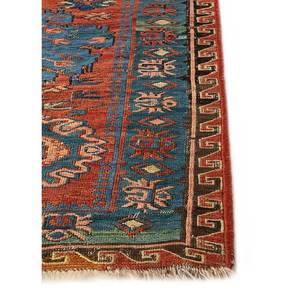 Alfombra de Lana Anudada a Mano de Gran Tamaño Aalam, Diseño Abstracto con Medallón Rojo Naranja, Rectangular, para Pasillo, Entrada, Hogar - Paem-429 - Product Image 4