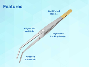 Pince à épiler endodontique pour tenir la pointe du papier avec pointe rainurée et verrouiller les instruments chirurgicaux dentaires en acier inoxydable - Product Image 3
