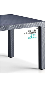 Mesa de Comedor Moderna de Polipropileno para Exteriores, Color Antracita, 90x150, Tamaño Grande Fijo, Duradera, para Jardín, Balcón, Terraza, Patio, Hotel - Product Image 2