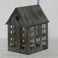 Haute Qualité Lanterne Antique forme de cabane homeware Titulaires Cône Laiton bois Bougeoir Or vente en gros fabricant fournisseur