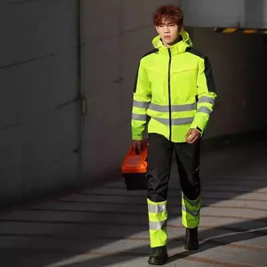 Autumn Casual Reflective Mid <b>Pants</b> Men Work Multi Pockets <b>Hi</b> <b>Vis</b> High Visibility Work Wear Road Construction Safety Trousers - Product Image 3