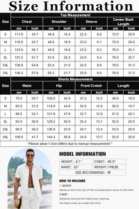 Vêtements pour hommes Ensemble imprimé hawaïen Short chemise pour hommes Ensemble deux pièces décontracté à manches courtes en coton, chemises de plage respirantes - Product Image 6