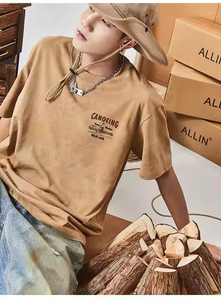 เสื้อยืดโอเวอร์ไซส์ผ้าฝ้าย100% พรีเมี่ยมสำหรับผู้ชายเสื้อยืดไหล่ตกแห้งเร็วออกแบบโลโก้ได้ตามต้องการ - Product Image 4