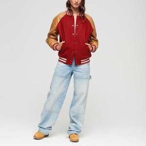 Veste universitaire pour femmes, mode lycéenne, vestes universitaires tendance pour femmes en or et rouge, vestes de baseball fantaisie tendance pour filles - Product Image 4