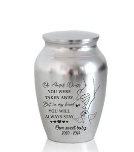 Personalized Stainless Steel Baby Urn Custom Size Silver <b>Memorial</b> <b>Keepsake</b> Decorative Engraved Urn for Child Loss - Product Image 1