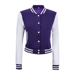 Vestes d'université légères et confortables pour femmes Hiver Logo personnalisé Design Laine Cuir Manches Casual Wear - Product Image 1