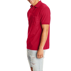 Polo verde oscuro para hombre con bolsillo en el pecho-100% algodón, transpirable y cómodo para uso informal - Product Image 6