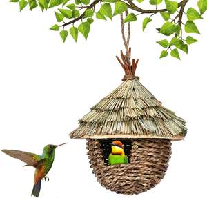 รังนกหญ้าทะเลแบบย่อยสลายได้ทางชีวภาพรังทำมือสวยงามสำหรับนกคีรีบูนและนกอื่นๆ - Product Image 2