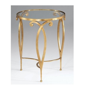 Mesa de último diseño para muebles de sala de estar, estilo italiano para café, Club, esculturas de mesa, forma redonda, vidrio dorado de alta calidad - Product Image 3