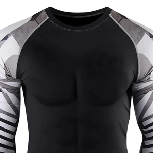 Maillots de compression unisexes respirants anti-UV extensibles dans 4 directions, 80 % polyester, 20 % élasthanne, pour BJJ, MMA et sports de combat - Product Image 4