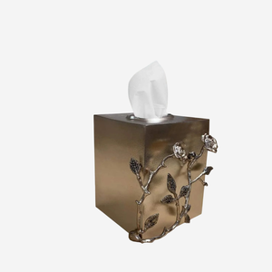 Meilleure qualité boîte à mouchoirs en métal porte-serviettes classique bégonia fleurs conception boîte à mouchoirs en métal accessoires de serviettes fournitures d'hôtel - Product Image 4