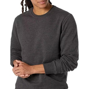 Sudaderas sólidas de cuello redondo de algodón 100% de moda para hombre, estampado de diseñador, logotipo bordado de lana, serigrafía de invierno - Product Image 2