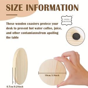 Dessous de verre pour tasse à café en bois rond de style classique personnalisable Design unique en noyer Tapis et tampons en bois classiques - Product Image 5